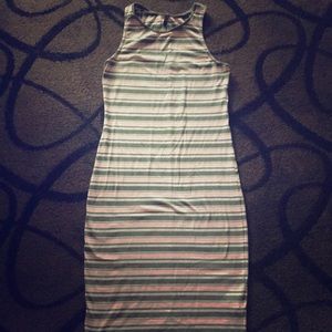 Army green, White and Peach body con